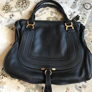 Chloe Large Marcie Satchel in Black