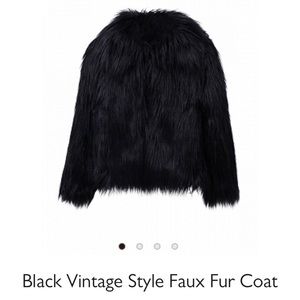Black Vintage Style Faux Fur