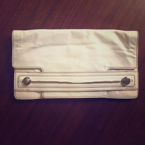 Banana Republic white leather clutch