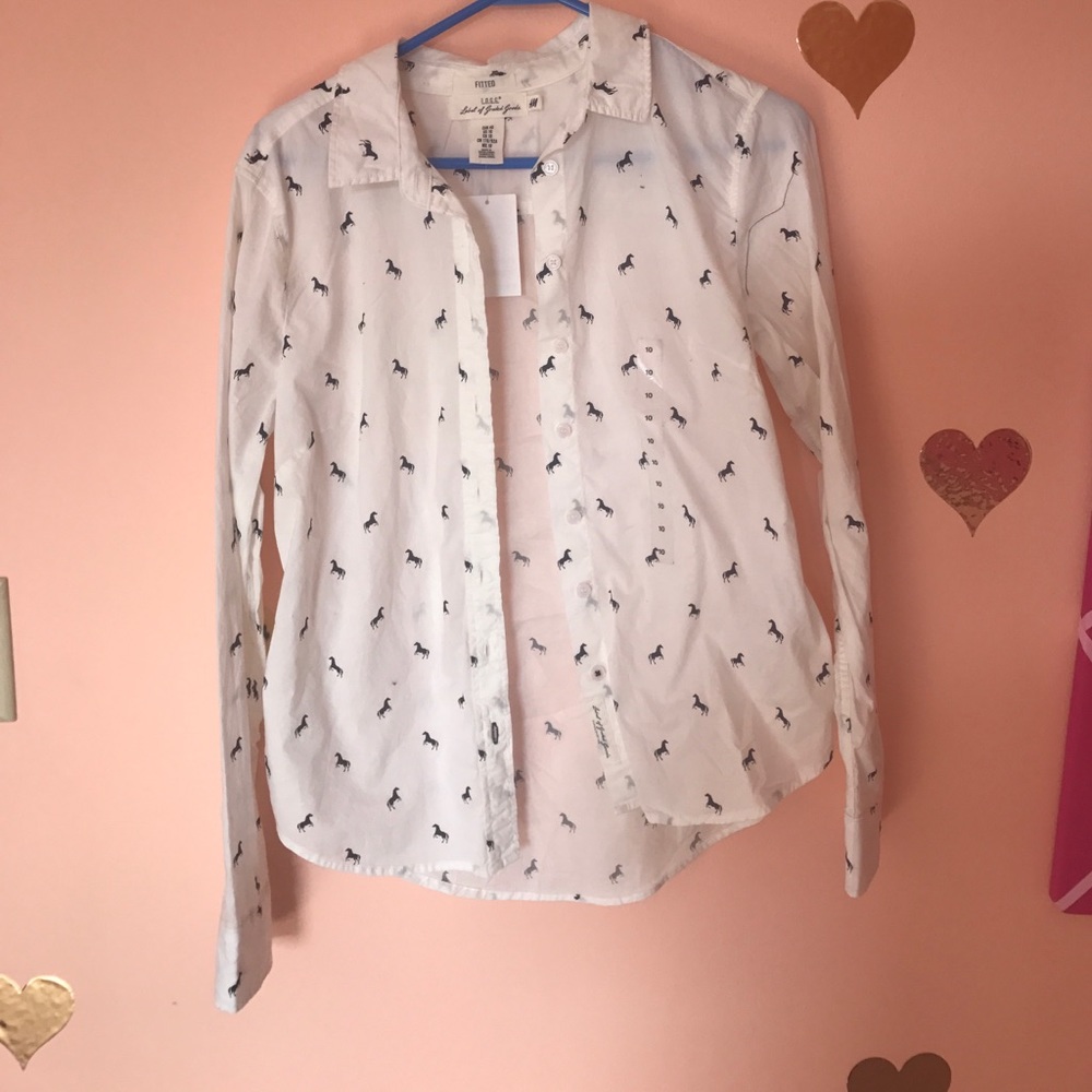 Cute horse button down shirt
