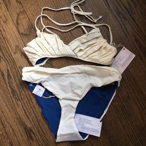 Basta Surf Ivory and navy reversible bikini