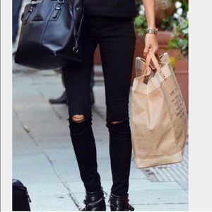 Top shop Jaime Moto distressed ankle skinny jeans