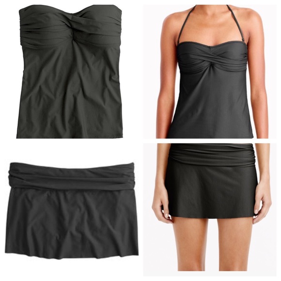 J.Crew cinched bikini swim skirt twist top set S - Picture 1 of 4