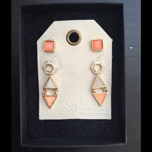 💐Kevia earring trio. 18kt gold plated NWOT