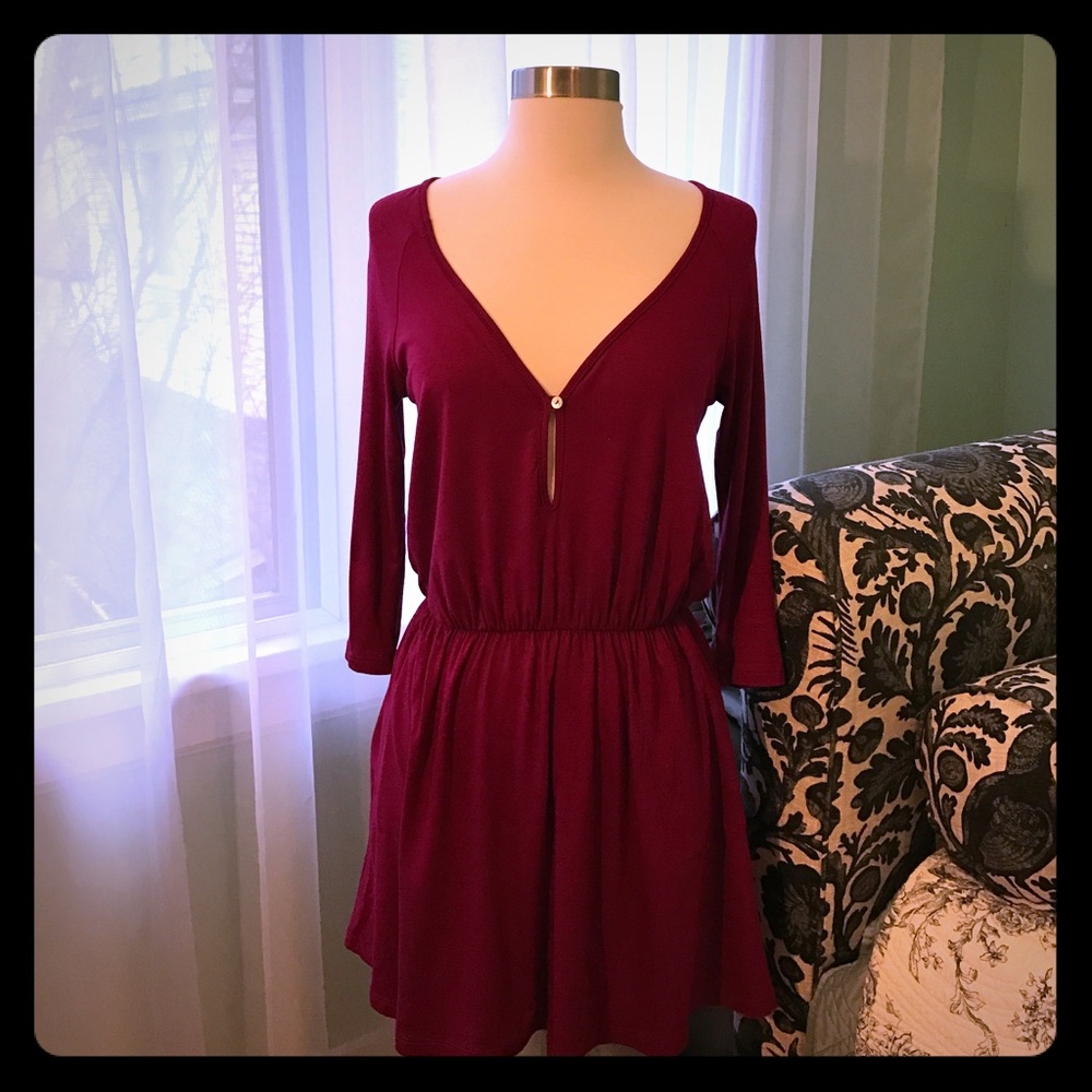 Free People Magenta Jersey Dress XS