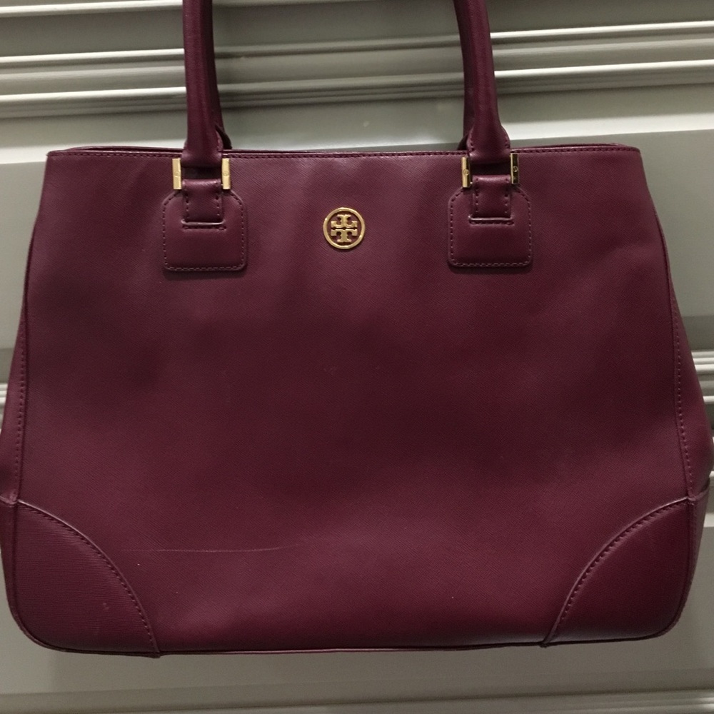 Tory Burch Eggplant Robinson Tote