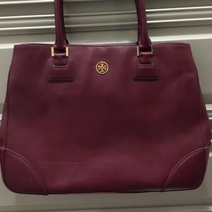 Tory Burch Eggplant Robinson Tote