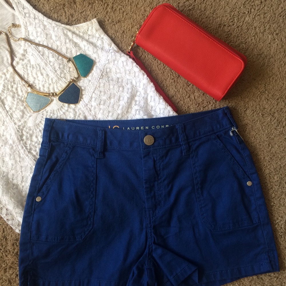 Royal blue denim shorts