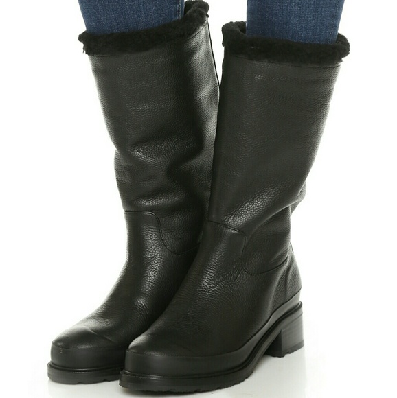 Hunter Shoes - Hunter soft leather shearling boots Womens 10