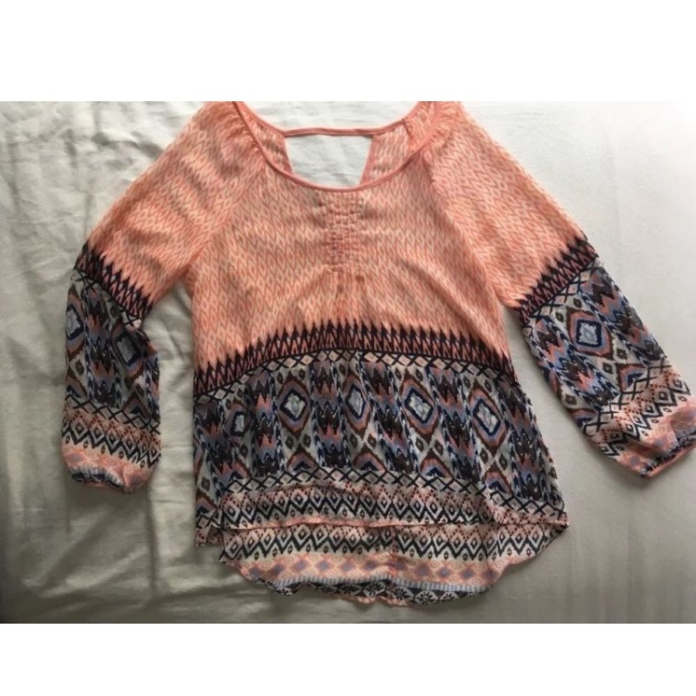 Colorful peasant top