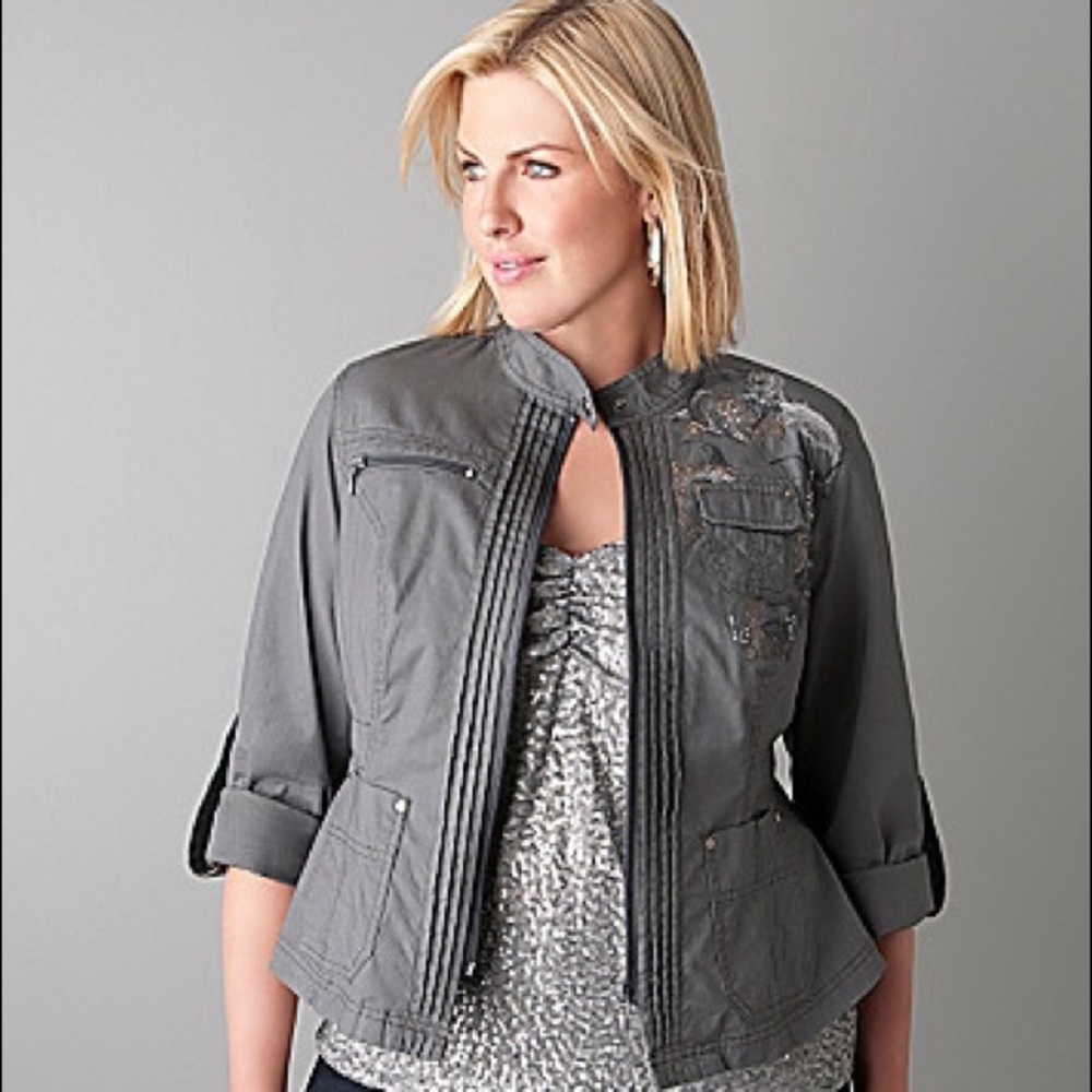Lane Bryant Embellished Moto Jacket