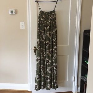 Anthropologie flower print maxi dress size 10