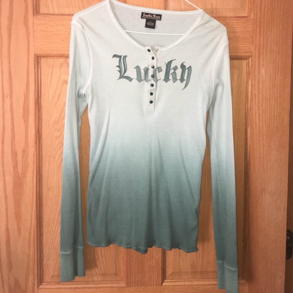 Teal Lucky long sleeve shirt