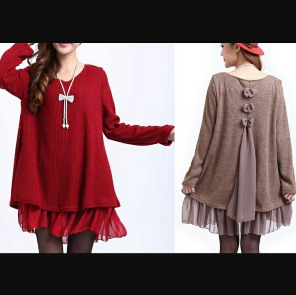 Red Bow Back Tunic