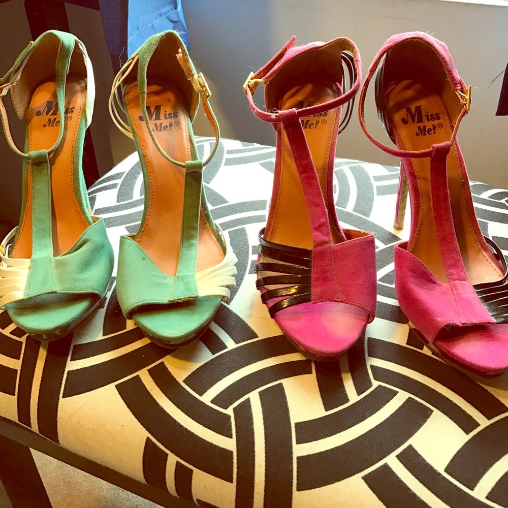 👠Bundle!!! 2 Pairs Miss Me Strappy Heels👠
