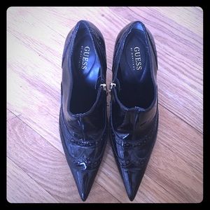 New Guess by Marciano Black Patent Pointed Bootie