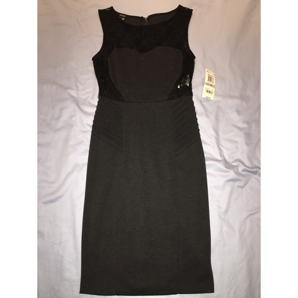 Xoxo grey dress with lace