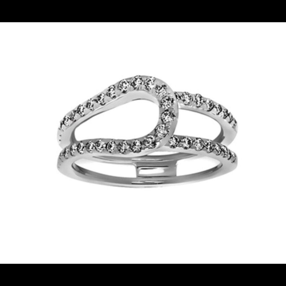 5/8 ct tw 14k white gold ring guard.