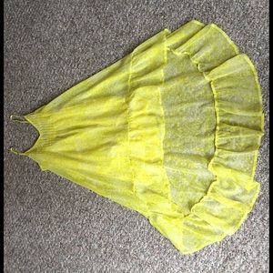 Yellow flowy high low dress billabong