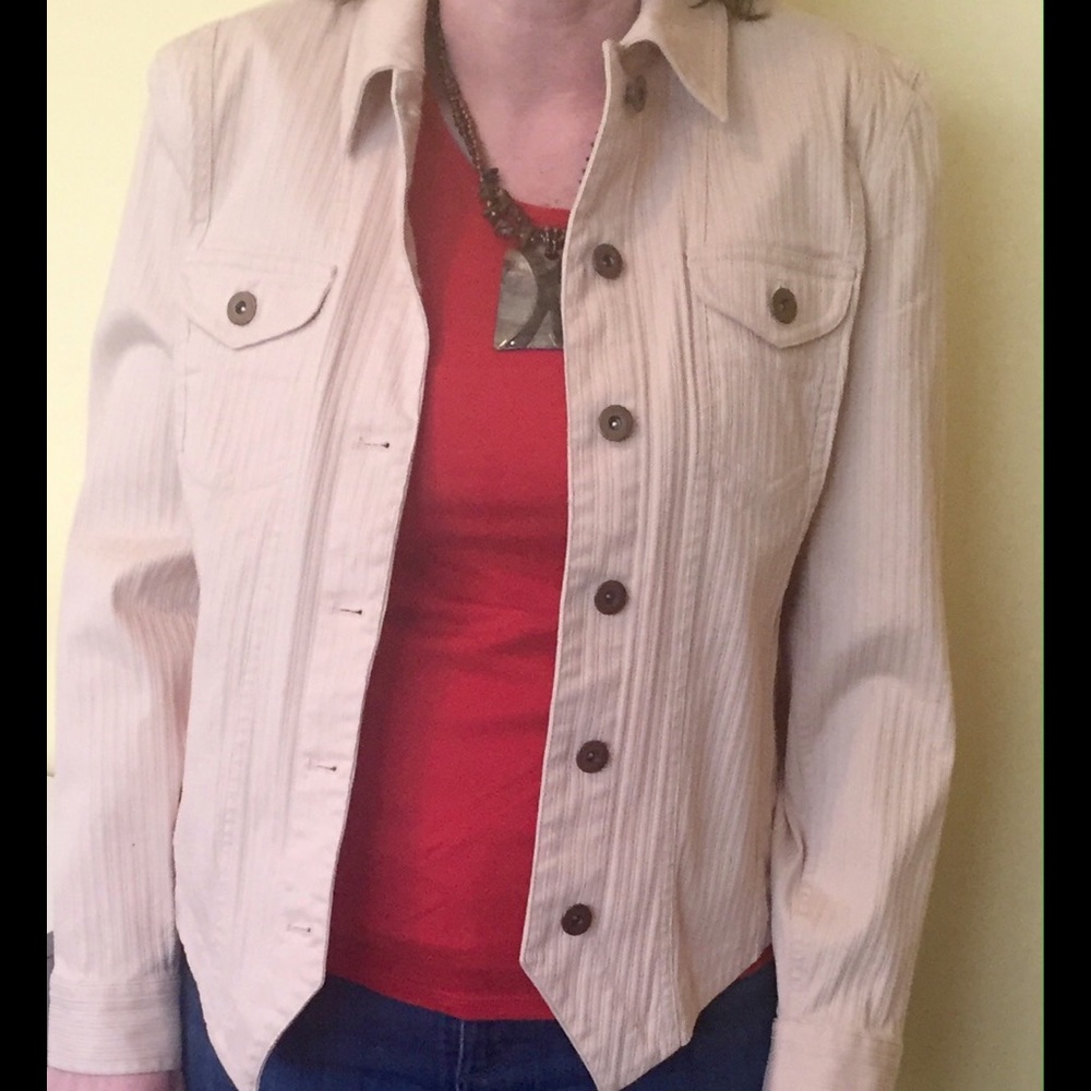 Women's Beige Jacket, Bit of Western flair, Sz P6