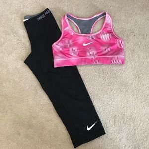 nike sports bra and nike pro fit