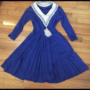 Cobalt Blue Wool Dress