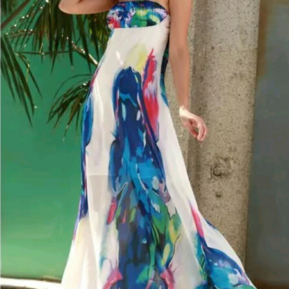 Floral Multi-Color Maxi Dress Size XL