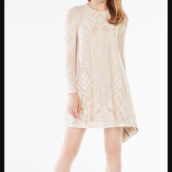BCBG Long-Sleeve Lace Dress 👗 - Picture 1 of 4