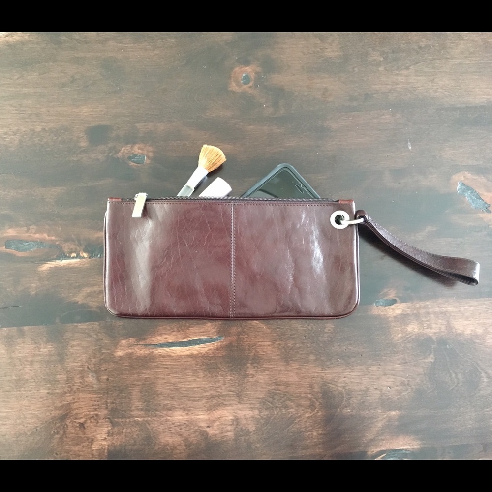 HOBO International Burgundy Leather Wristlet