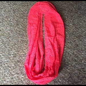 Neon pink infinity scarf