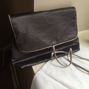 Cute satin jewelry bag with zipper and silk ties