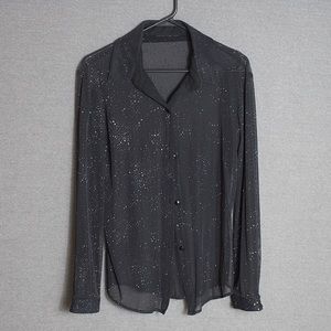 Sheer sparkly button up