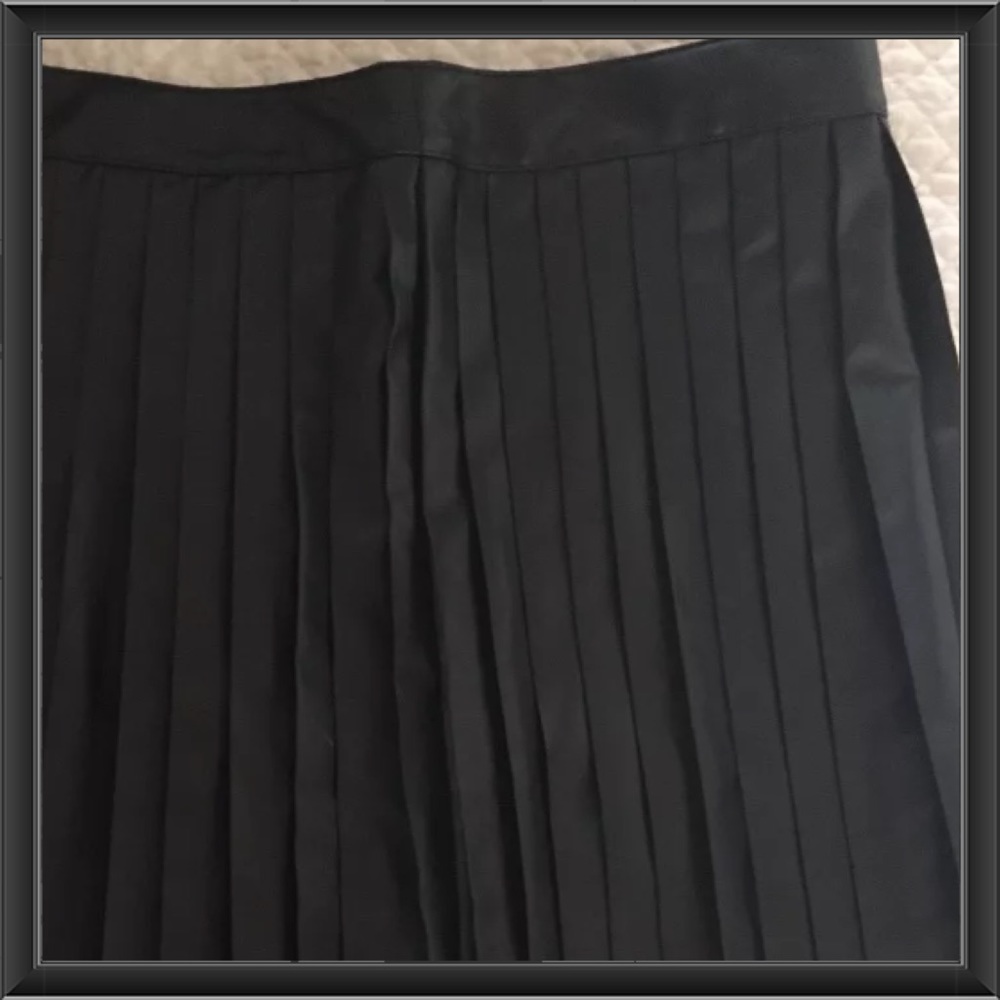 HP⭐️MICHAEL KORS BLACK MICRO-pleated BLK skirt L - Picture 4 of 8
