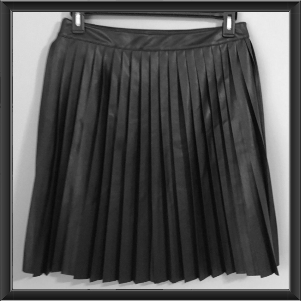 HP⭐️MICHAEL KORS BLACK MICRO-pleated BLK skirt L - Picture 7 of 8