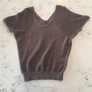 Express XS brown and gold v-neck top