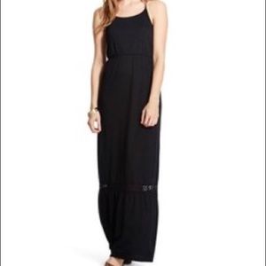 Black maxi dress with lace back.