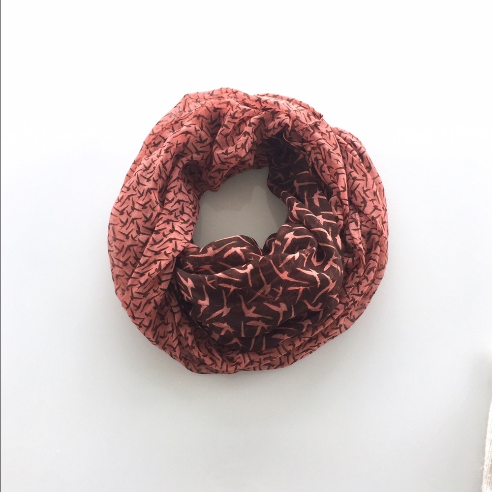 Patterned birds infinity scarf