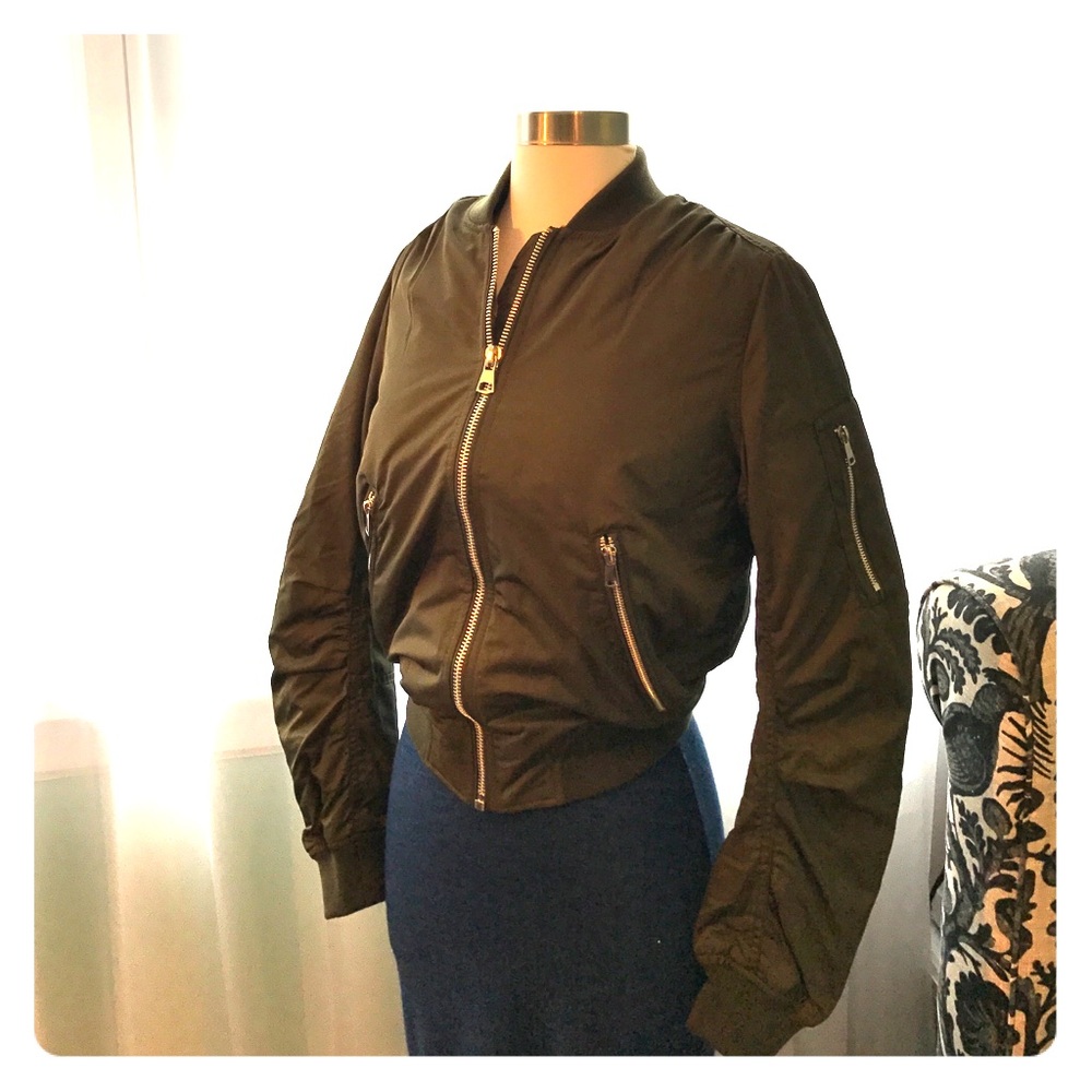 Topshop Nylon Bomber Jacket Size 4
