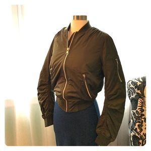 Topshop Nylon Bomber Jacket Size 4