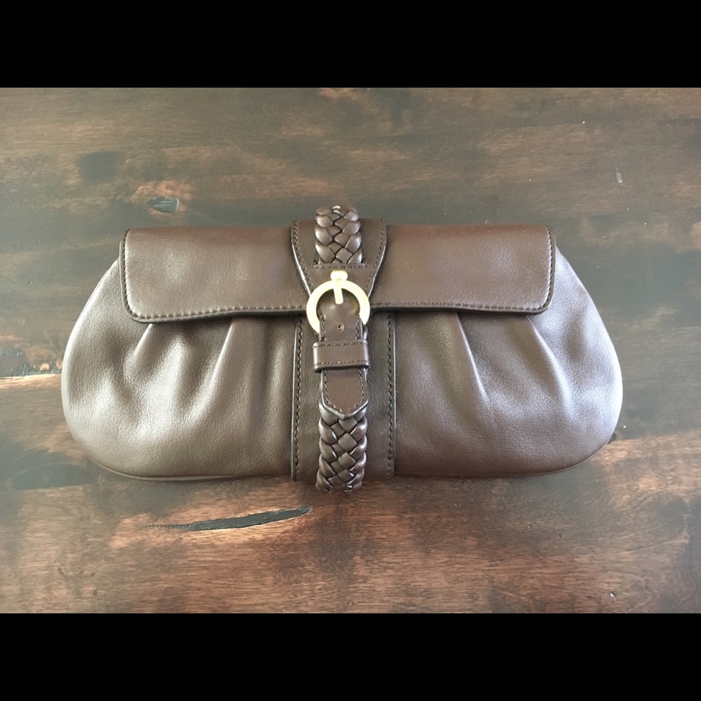 Banana Republic Chocolate Brown Leather Clutch