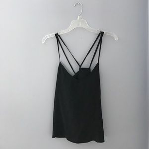 Navy Tank Top with Criss-Cross Back Detail