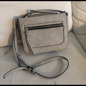 Light grey cross body zipper bag