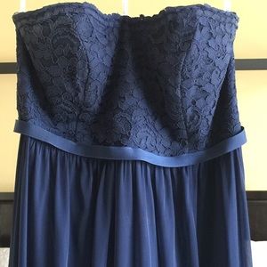 Davids bridal bridesmaid dress Navy color