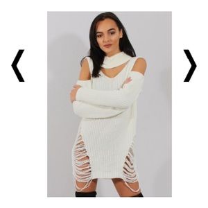 White sweater dress size medium