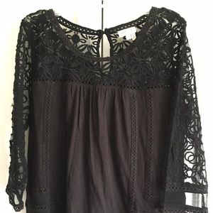 Black lace tee