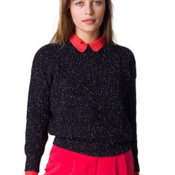 American Apparel Fleck Black Fisherman Pullover - Picture 2 of 4