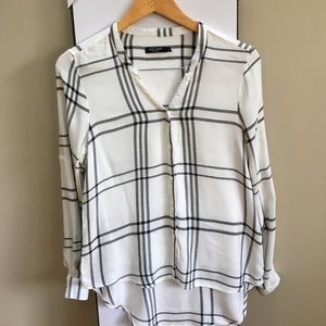 NWOT Max Jeans black and white plaid top small