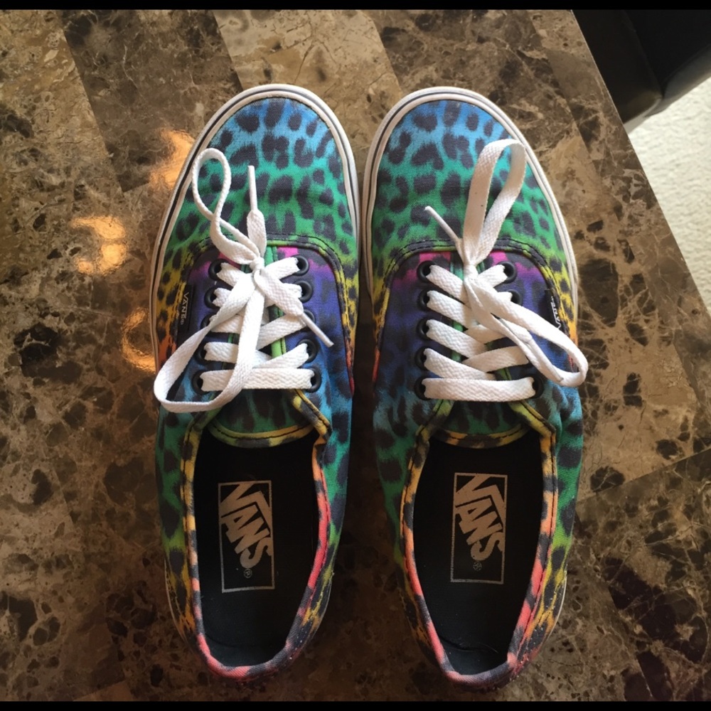 Rainbow Cheetah print Vans