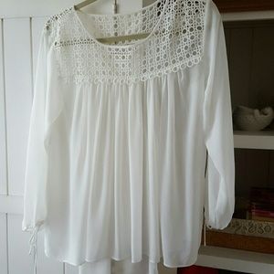 White chiffon top