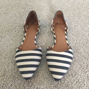 black and white striped pointy flats size 9.5